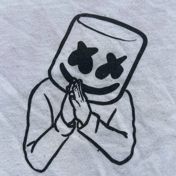 Marshmello -welcome to the mellogang- L/S graphic tee front & back print white M - Picture 2 of 7